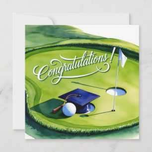 Golf Graduation Congratulations on putting green Card