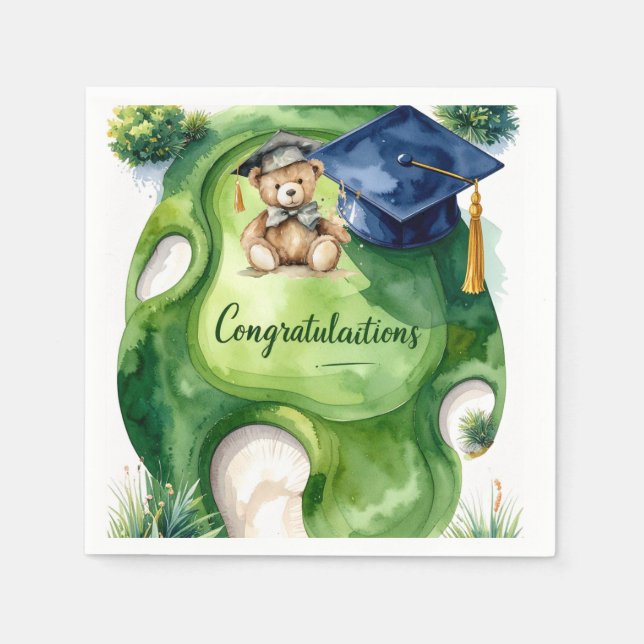 Golf Graduation Congratulations on putting green Napkin (Front)