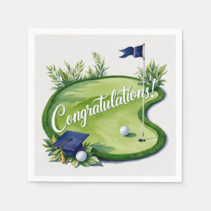 Golf Graduation Congratulations on putting green Napkin