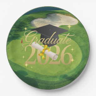 Golf Graduation Congratulations Party 2026 Paper Plate
