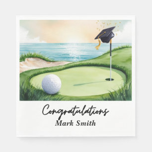 Golf Graduation for golfer on golf course  Napkin