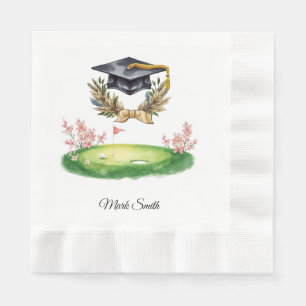 Golf Graduation for golfer on golf course Napkin