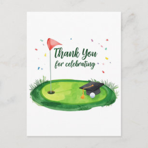 Golf Graduation  Postcard