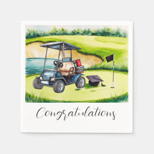 Golf Graduation themed for golfer on putting green Napkin