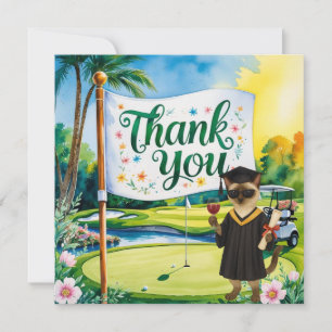 Golf Graduation themed Thank You Card
