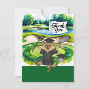 Golf Graduation themed thank you Postcard