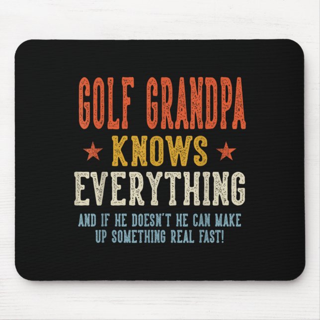 Golf grandpa knows everything father's day retro mouse pad (Front)