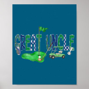 Golf Great Uncle Hole One Illustration Poster