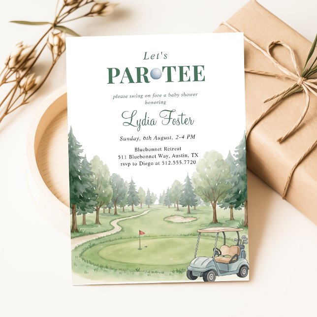 Golf Green Boy Baby Shower Par-Tee Invitation (Creator Uploaded)