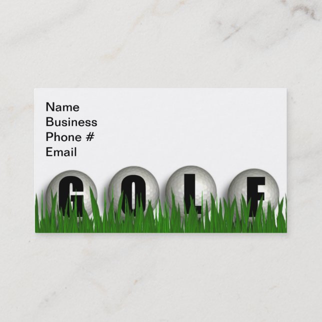 Golf Green Business Card (Back)