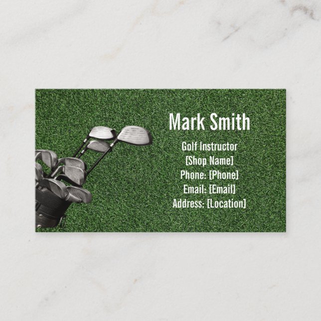 Golf green grass business card (Front)