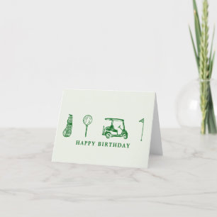 Golf green line drawing Birthday card