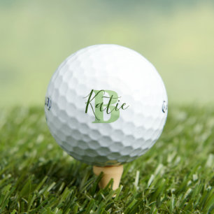 Golf green monogram name initial golf balls