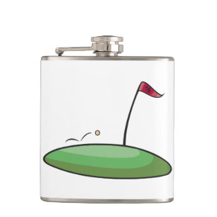 Golf Green Putting Hole with Flag 18 Hip Flask