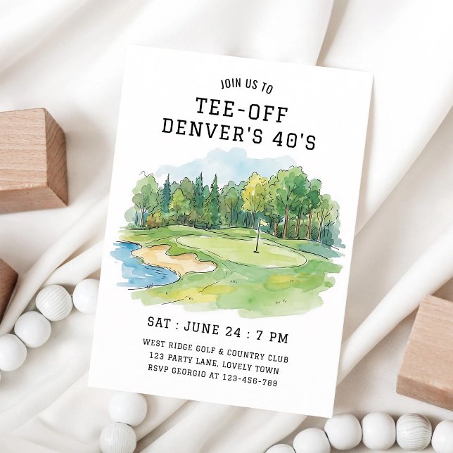 Golf Green Tee Off Birthday Celebration Invitation (Creator Uploaded)