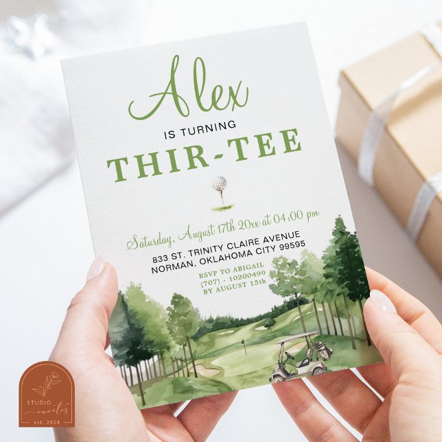 Golf Green Thir-Tee Adult Outdoor Birthday Invitation (Creator Uploaded)