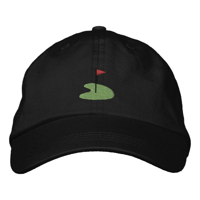 Golf Green with flag Embroidered Hat (Front)