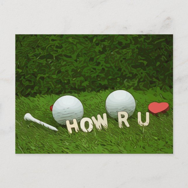 Golf greeting card how are you golfer (Front)