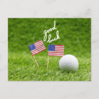Golf greeting golf ball good luck Flag of America