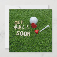 Golf Greeting Golfer Get Well Soon with ball Green