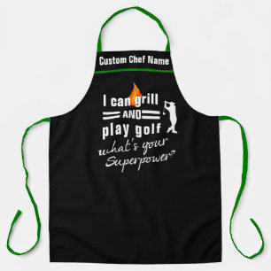 Golf Grill Apron - Funny BBQ Superpower Design