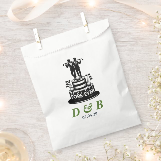 Golf Grooms Wedding Favour Bags (Clipped)
