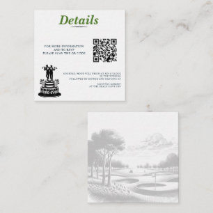 Golf Grooms Wedding QR Code Enclosure Card