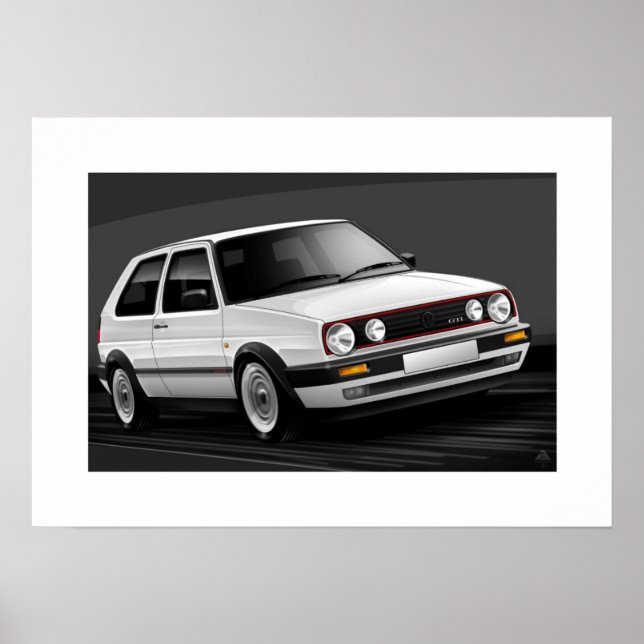 Golf GTI mk2 Poster Illustration (Front)