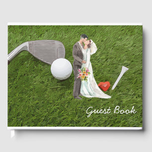 Golf Guest book golf ball and tee Wedding