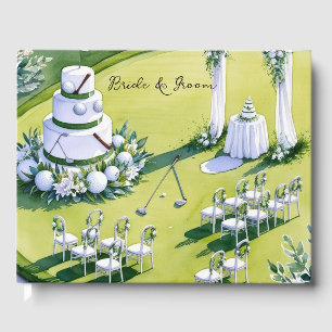 Golf guest book with golf ball for golfers Wedding