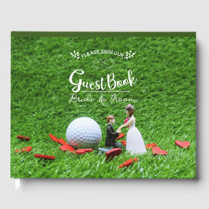 Golf guest book with golf ball for golfers Wedding