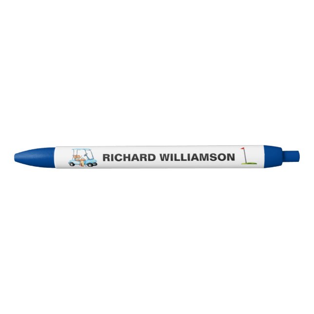 Golf Guy Cart Flag Personalised Name Pen (Front)