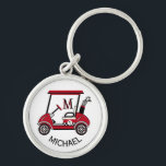 Golf Guy Gift Custom Cart Monogram Name Key Ring<br><div class="desc">Something special for a gentleman in your life who just might appreciate a golf cart that says "#1" and has a tad of an "edge" to it. Ready to ride the course and help make it a great day -- this Michael is up for the job. Think birthday / father's...</div>