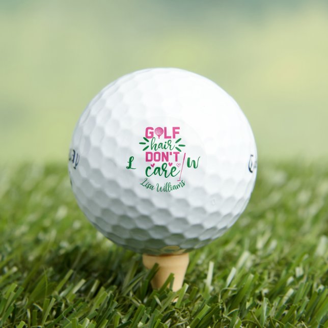 Golf Hair Don't Care Monogram Named Funny Simple Balls (Insitu Tee)