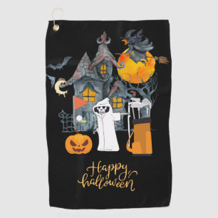 Golf Halloween Day with Ghost skeleton pumpkin   Towel