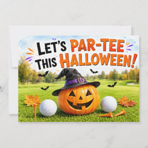 Golf Halloween Party invitation with monster