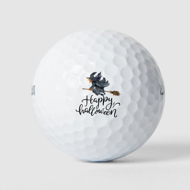 Golf Halloween with ghost spooky scary witch Balls (Front)