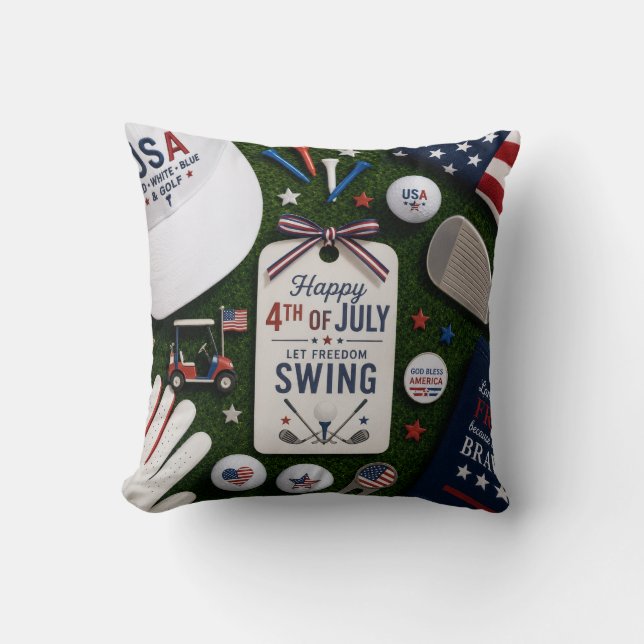 GOLF Happy 4th July for Golfer Cushion (Front)