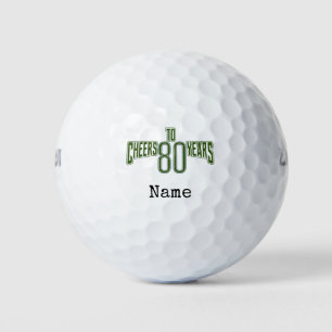 Golf Happy 80th Birthday  golfer Name Number    Balls