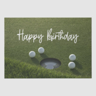 Golf Happy Birthday golf ball on green Tissue Paper