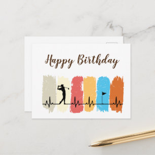 Golf Happy Birthday Golfer Golfing Postcard