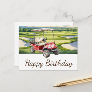 Golf Happy Birthday Golfer Golfing Postcard