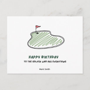 Golf Happy Birthday to Golfer who have everything Postcard
