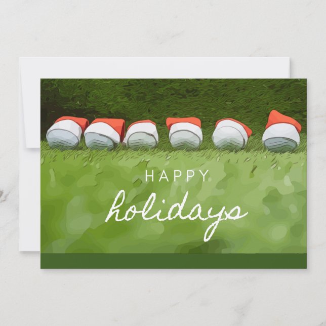 Golf Happy Christmas Holiday with Santa hat  Card (Front)