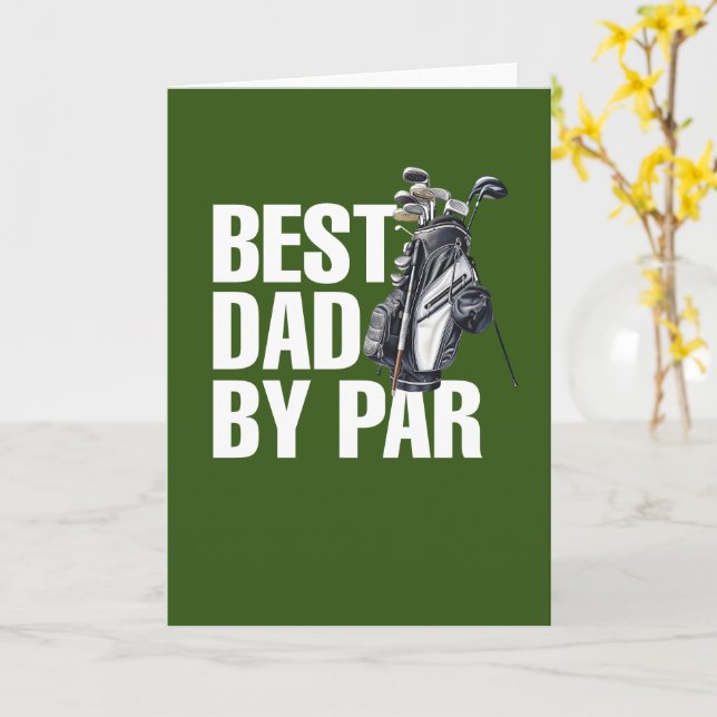 Golf  Happy Father's Day best dad by par Card (Yellow Flower)