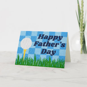 Golf Happy Father's Day Glitter Card