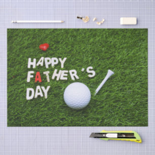 Golf Happy Father's Day on green grass Tissue Paper