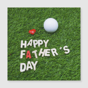Golf Happy Father's Day with tee and ball on green