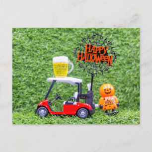 Golf Happy Halloween day with Monster for golfer Postcard