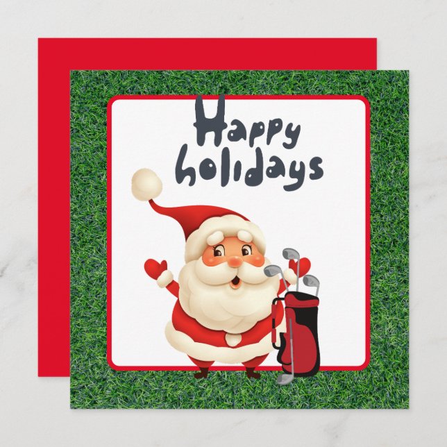 Golf Happy Holiday with Santa Claus Christmas  (Front/Back)